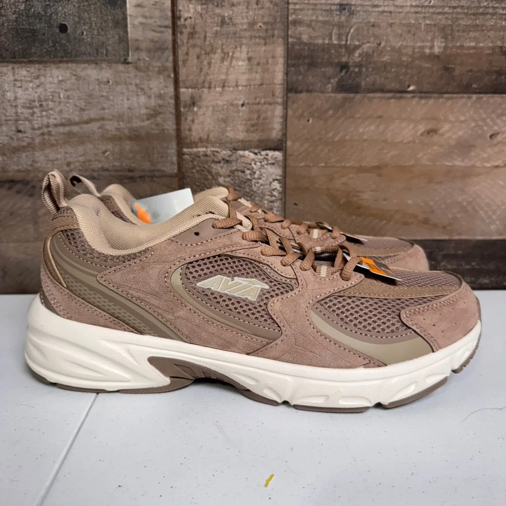 Avia 5000 Sneakers Mens 9.5 Brown Leather Athletic Walking Shoes NEW
